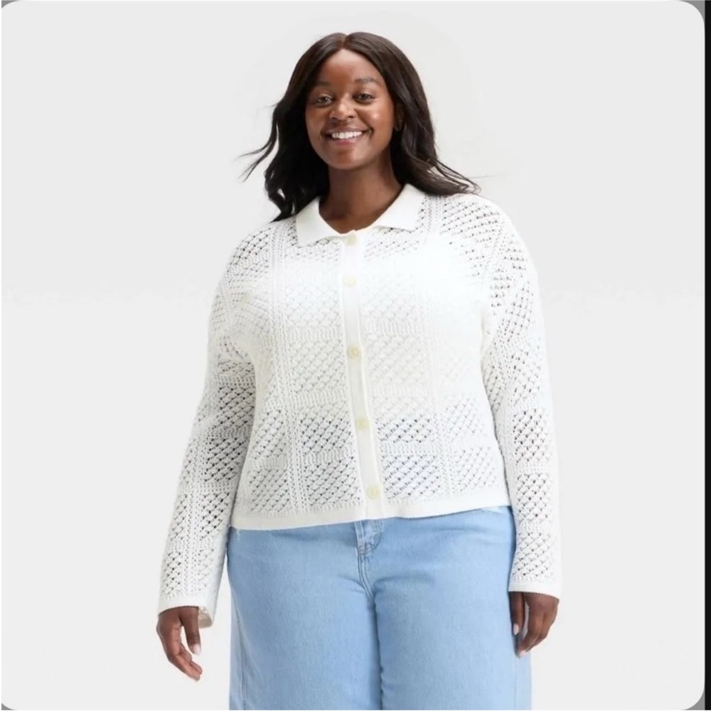 Universal Thread White Knit Cardigan NWT / Size 2X